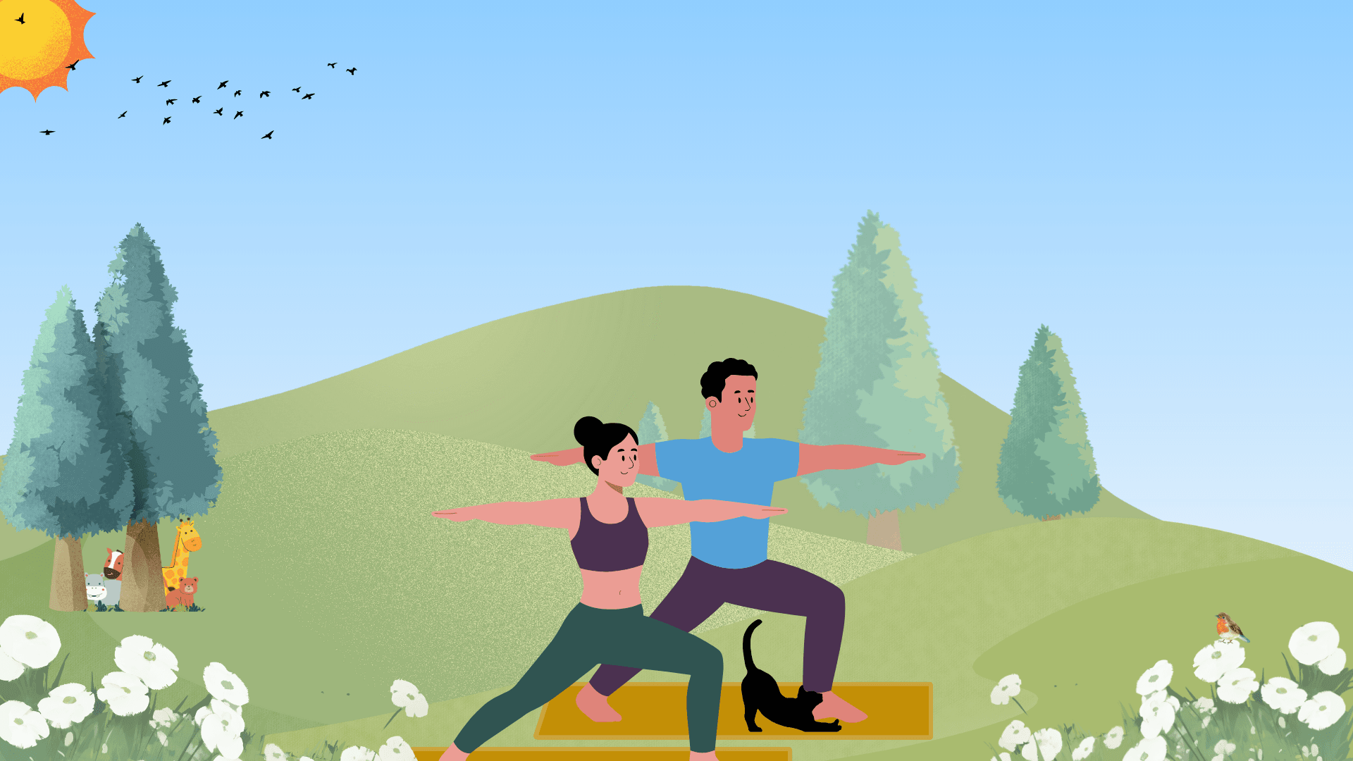 Birlikte Yoga - Topluluk İllustrasyonu